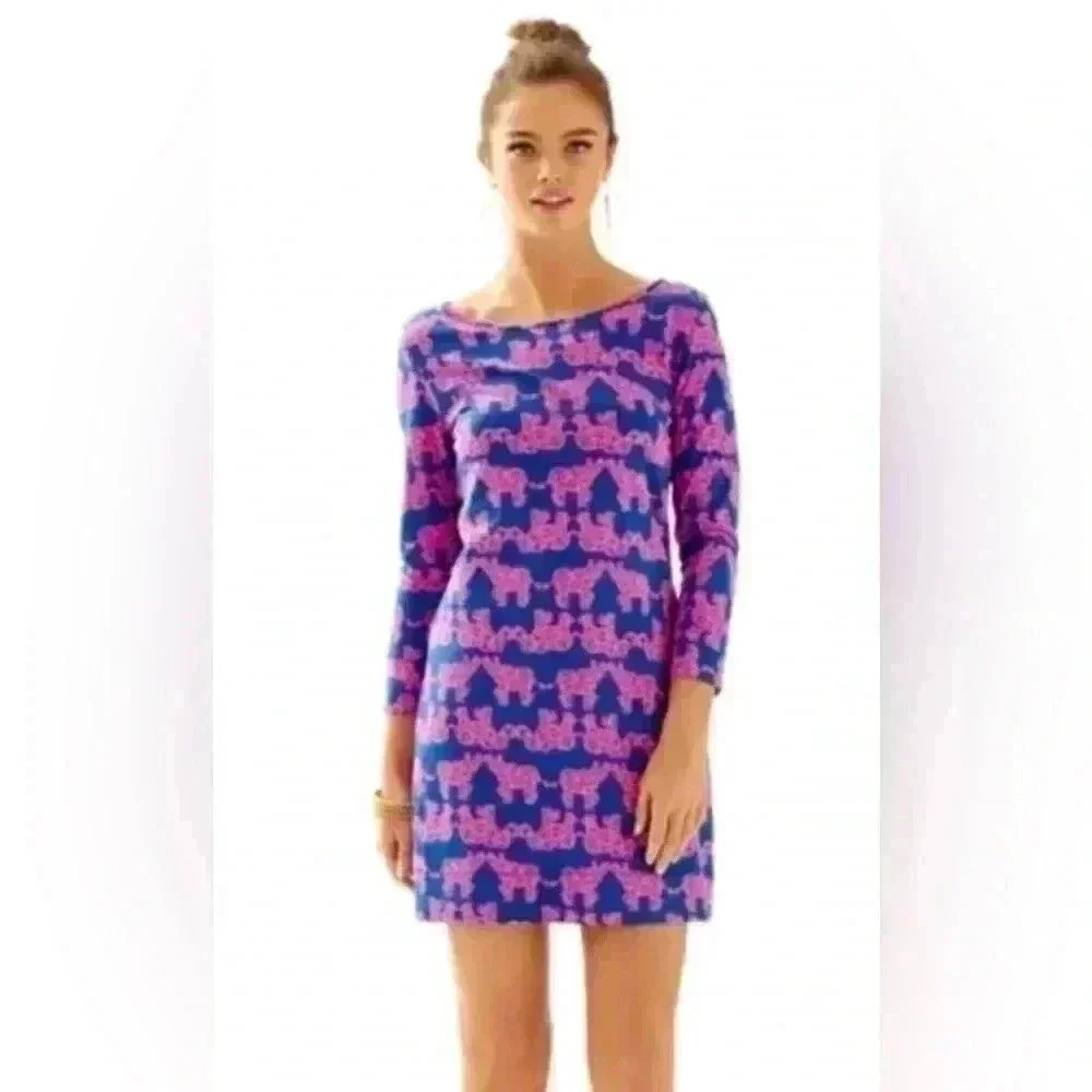 Lilly Pulitzer Marlowe Elephant Print Dress Woman’s Size Small
